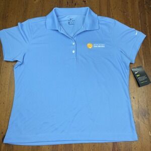 Nike Dry Golf Athletes Unlimited Logo Women's XL Polo‎ Shirt Powder Blue NWT